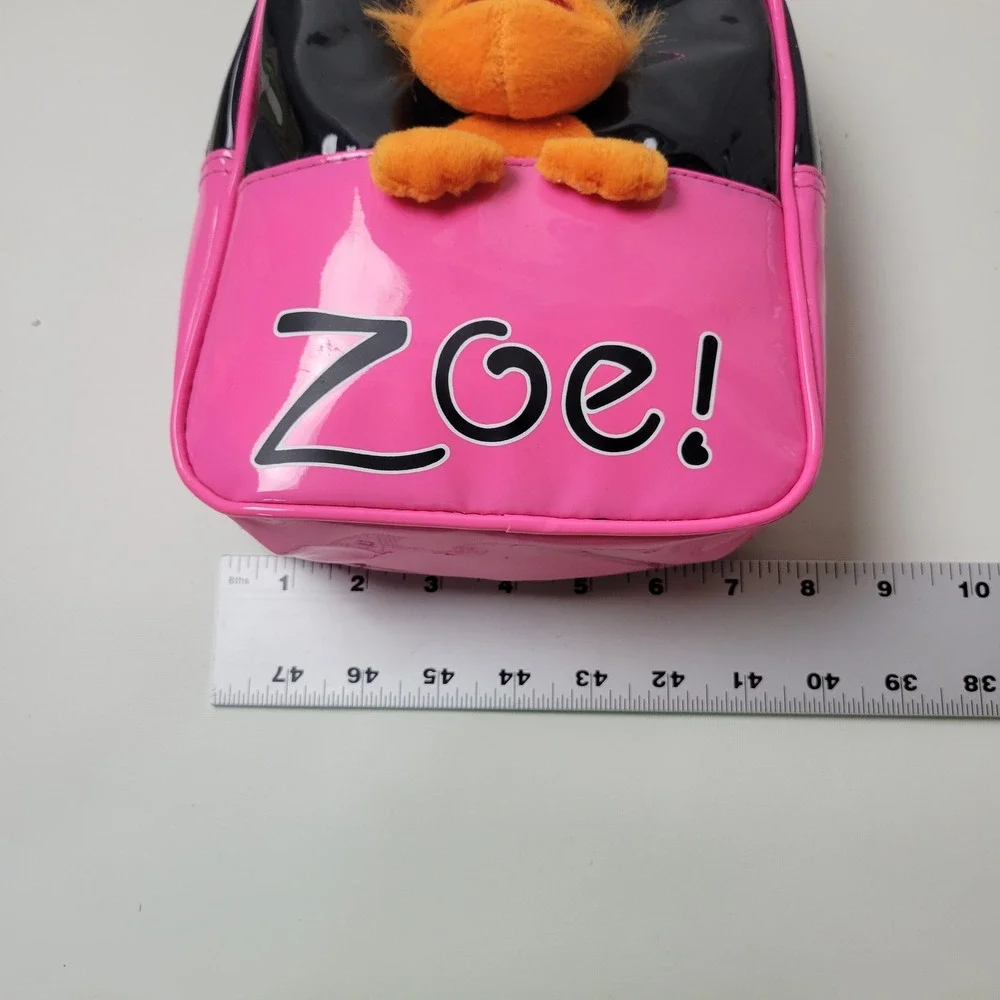 Sesame Street Zoe Mini Backpack Pink Black Vinyl Plush Vintage Kmart NWT